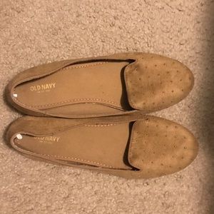 Old Navy Tan Gold Beading Loafers
